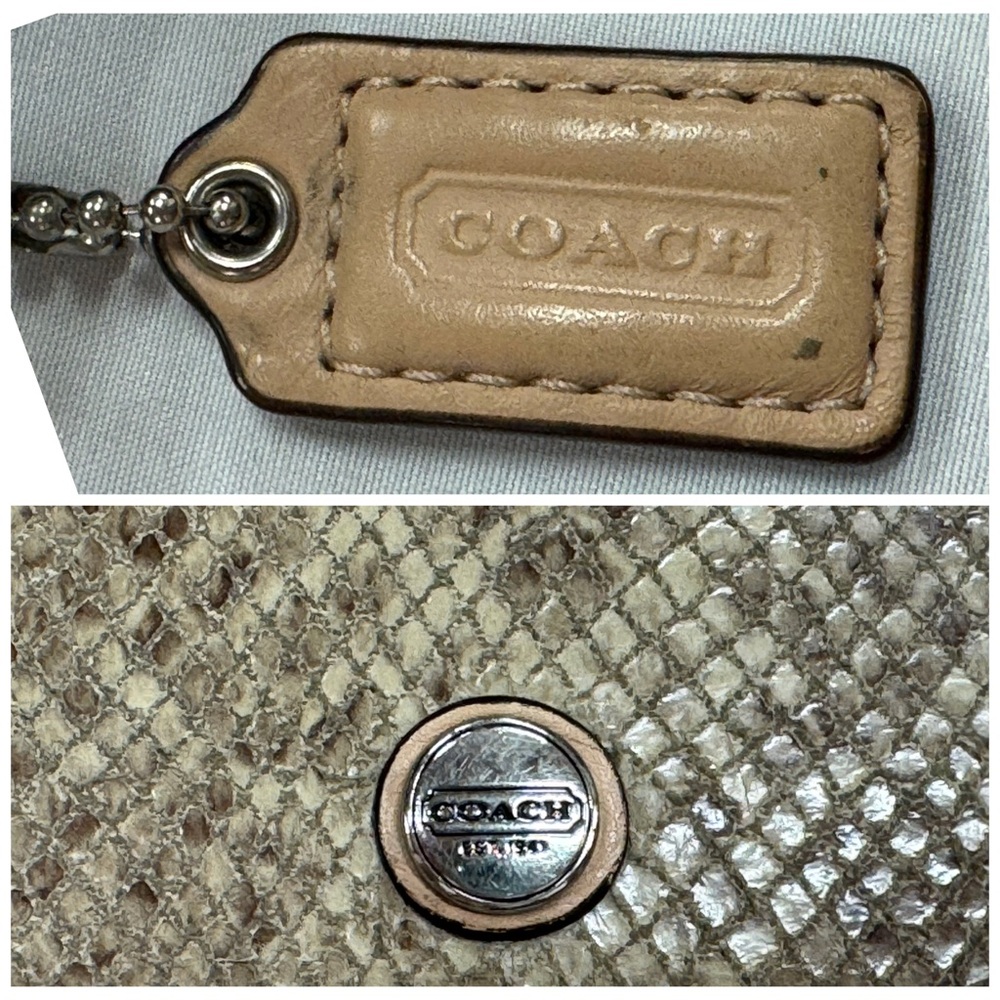 Coach Brown/Cream Python Wallet Wristlet - image 2